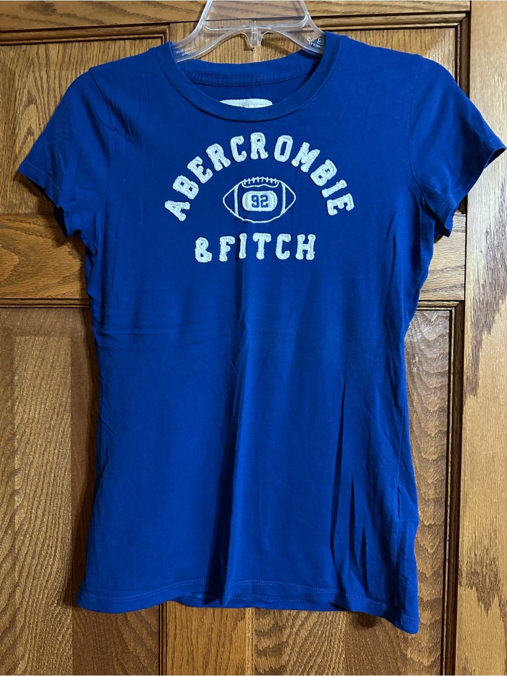 Abercrombie & Fitch Royal Blue Logo Football Graphic Tee